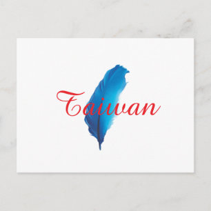 Blue Feather Taiwan Map Postcard