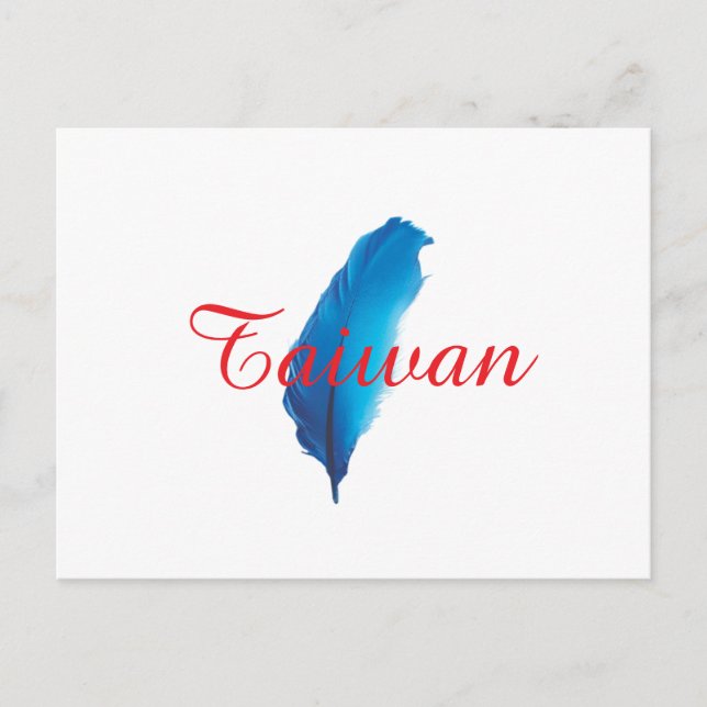 Blue Feather Taiwan Map Postcard (Front)