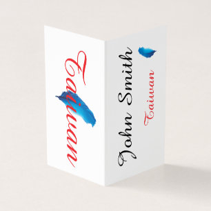 Blue Feather Taiwan Map Postcard