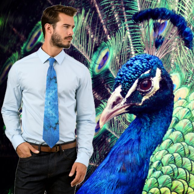 Blue Feather Tie - Peacock Feathers (Creator Uploaded)