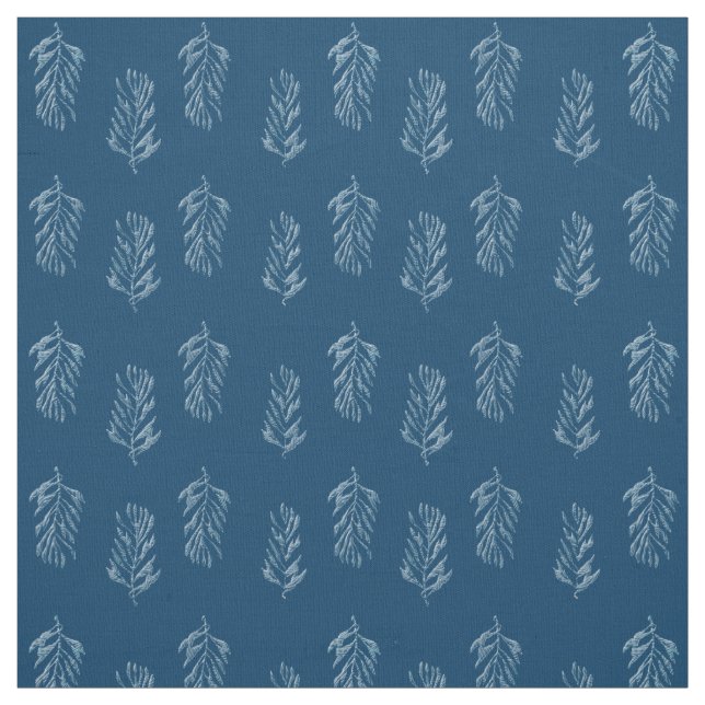 Blue Feathers Fabric (Swatch)