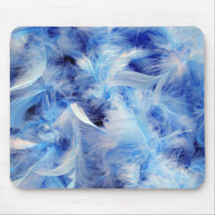 Blue Feathers Mouse Pad