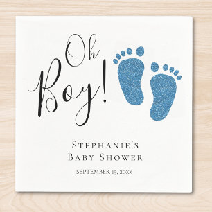 Blue Feet Baby Boy Baby Shower  Napkin