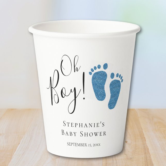 Blue Feet Baby Boy Baby Shower  Paper Cups (Creator Uploaded)