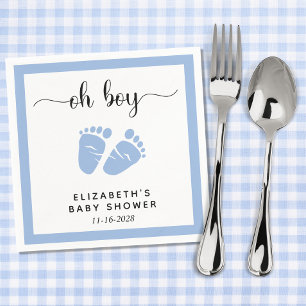 Blue Feet Baby Boy Shower Napkin