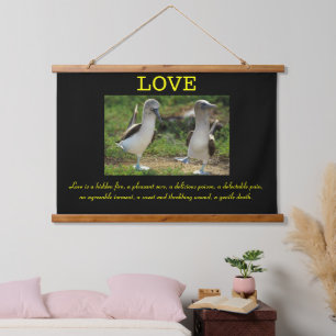 Blue feet ducks in love hanging tapestry