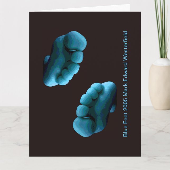 Blue Feet Photoshop Art ... Greeting Card BIG (Front)