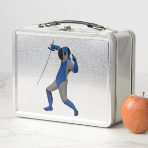Blue Fencer Metal Lunch Box