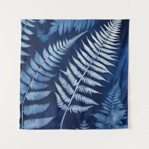 Blue Fern Cyanotype Tapestry