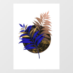 Blue fern on black circle