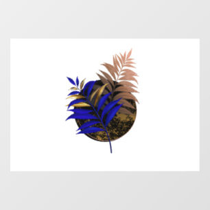 Blue fern on black circle