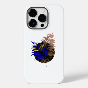Blue fern on black circle Case-Mate iPhone 14 pro case