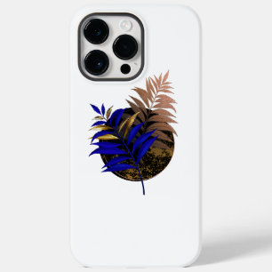 Blue fern on black circle Case-Mate iPhone 14 pro max case