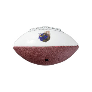 Blue fern on black circle football