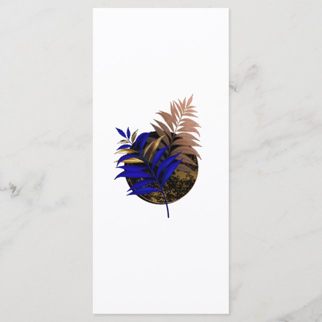 Blue fern on black circle menu (Front)