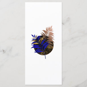 Blue fern on black circle menu