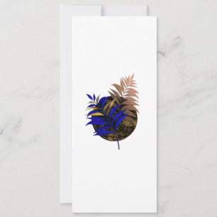 Blue fern on black circle save the date
