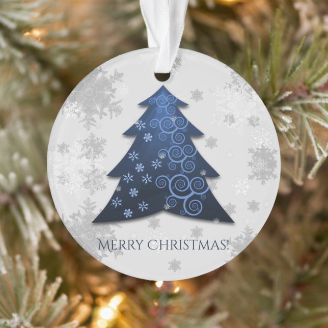 Blue Festive Christmas Tree Ornament (Tree)