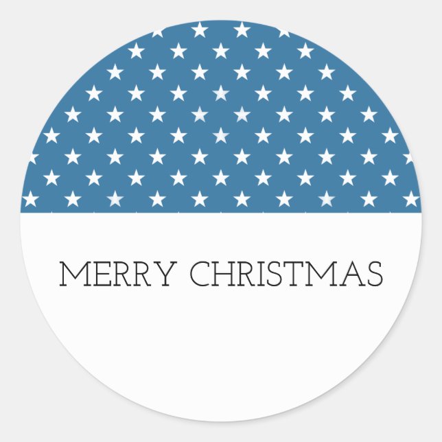 Blue Festive Stars Holiday Stickers (Front)