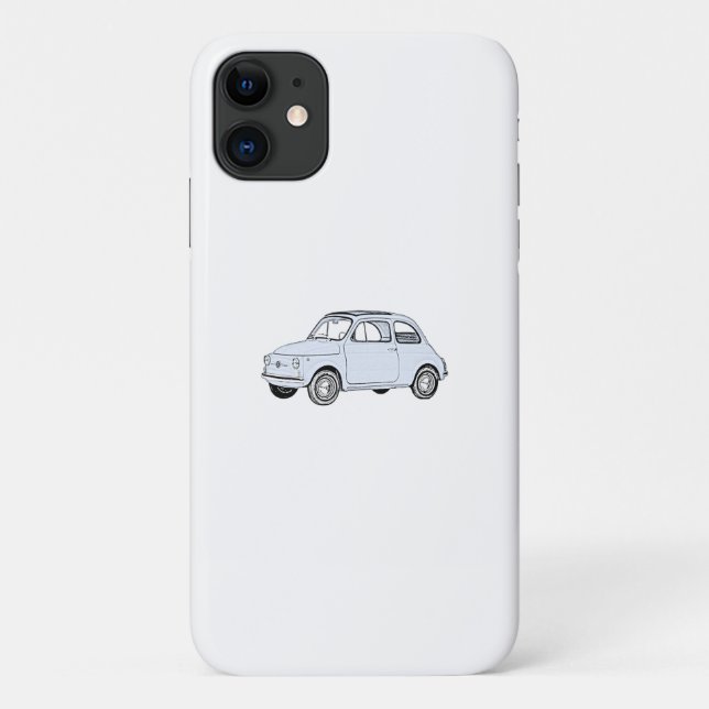 Blue Fiat 500 Topolino Case-Mate iPhone Case (Back)