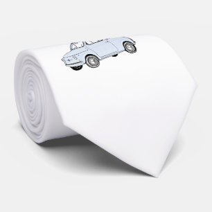 Blue Fiat 500 Topolino Pencil Style Drawing Tie