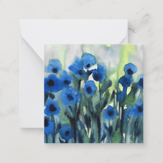 'Blue Field of Flowers' Card (Front)