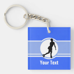 Blue Figure Skating Key Ring