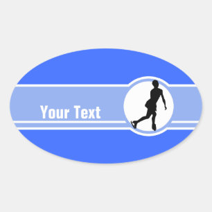 Blue Figure Skating Oval Sticker