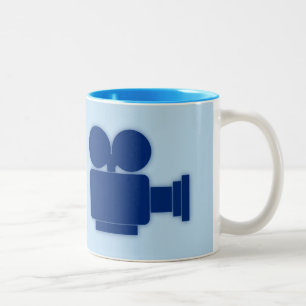BLUE FILM CAMERA ICON Two-Tone COFFEE MUG