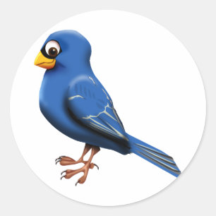 Blue Finch Classic Round Sticker