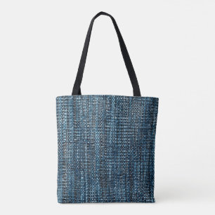 Blue Fine Woven Fabric Tote Bag