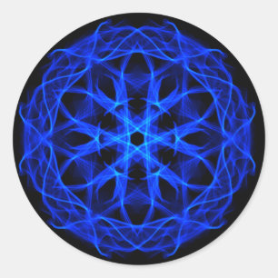 Blue Fire Abstract Sticker