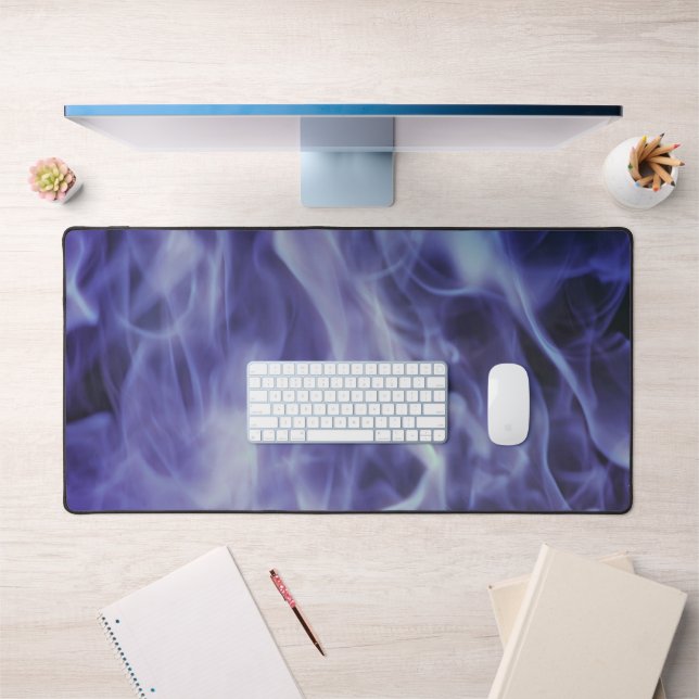 Blue Fire Flames Art Desk Pad (Office 1)