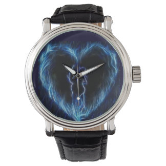 Blue Fire Heart Watch