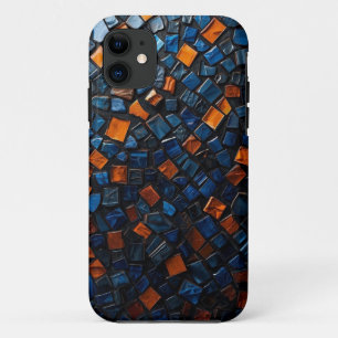 Blue Fire Mosaic Mobile Case