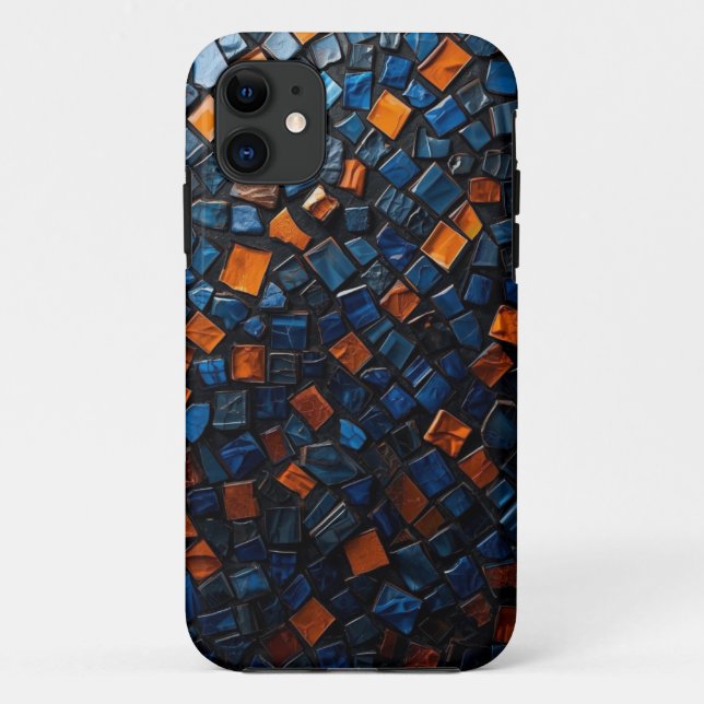 Blue Fire Mosaic Mobile Case (Back)