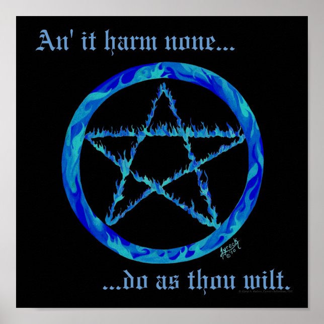 Blue Fire Pentacle Poster (Front)