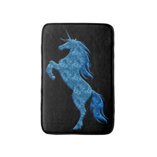 Blue Fire Rearing Unicorn Bath Mat