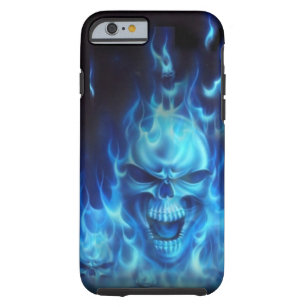 Blue Fire Skull Tough iPhone 6 Case