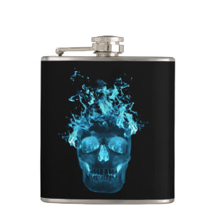 Blue Fire Skull Flask
