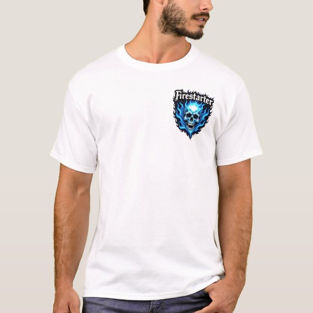 Blue Fire Skull logo  T-Shirt (Front)