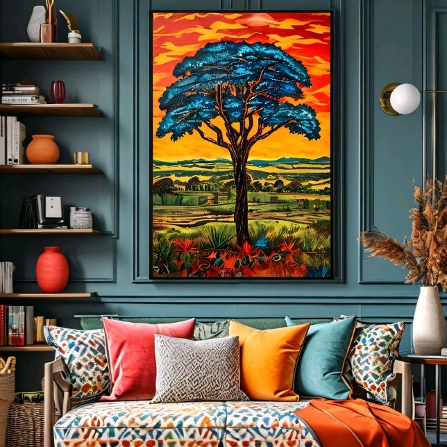 Blue Fire Tree Poster (Creator Uploaded)