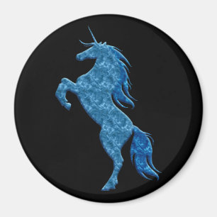 Blue Fire Unicorn Magnet