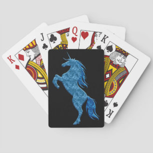 Blue Fire Unicorn Playing Cards
