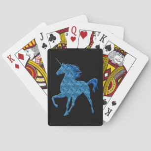 Blue Fire Unicorn Playing Cards