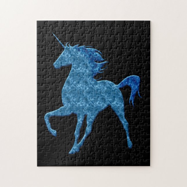 Blue Fire Unicorn Puzzle (Vertical)
