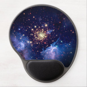 Blue Fireworks in Space Image Gel Mouse Pad