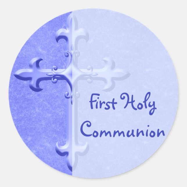 Blue First Holy Communion Sticker (Front)