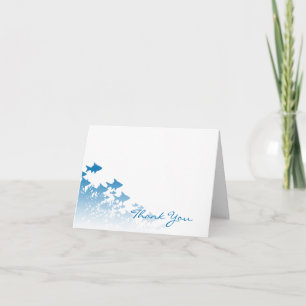 Blue Fish and Coral Thank You Card