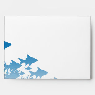 Blue Fish and Coral Wedding Envelope